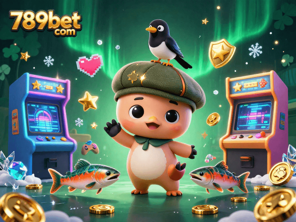 Engage in thrilling gameplay at 789bet com with vibrant 3D casino elements featuring characters and gaming machines.