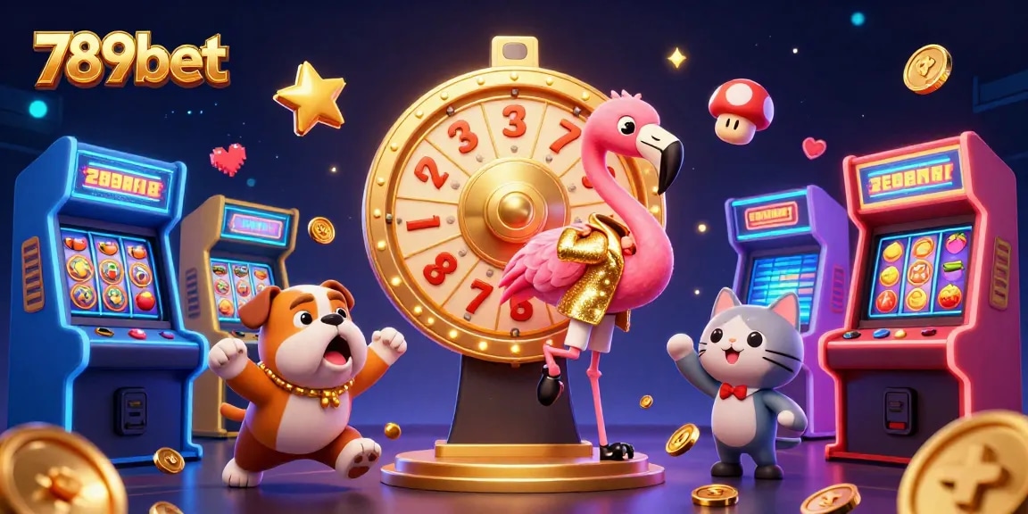 Experience the excitement of 789bet with a dynamic cartoon scene featuring thrilling casino elements and colorful characters.