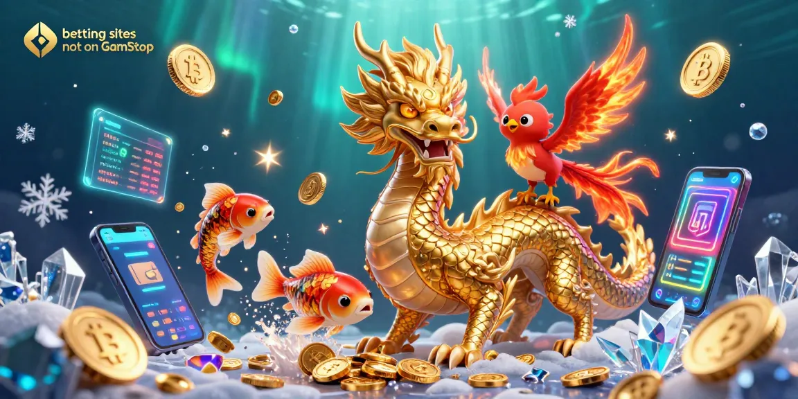 Engage with exciting betting sites not on GamStop featuring vibrant characters in a detailed casino scene.