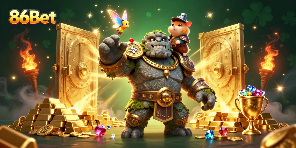 Engage with the magic of 86Bet as a golem guardian, fairy, and knight unveil treasures.