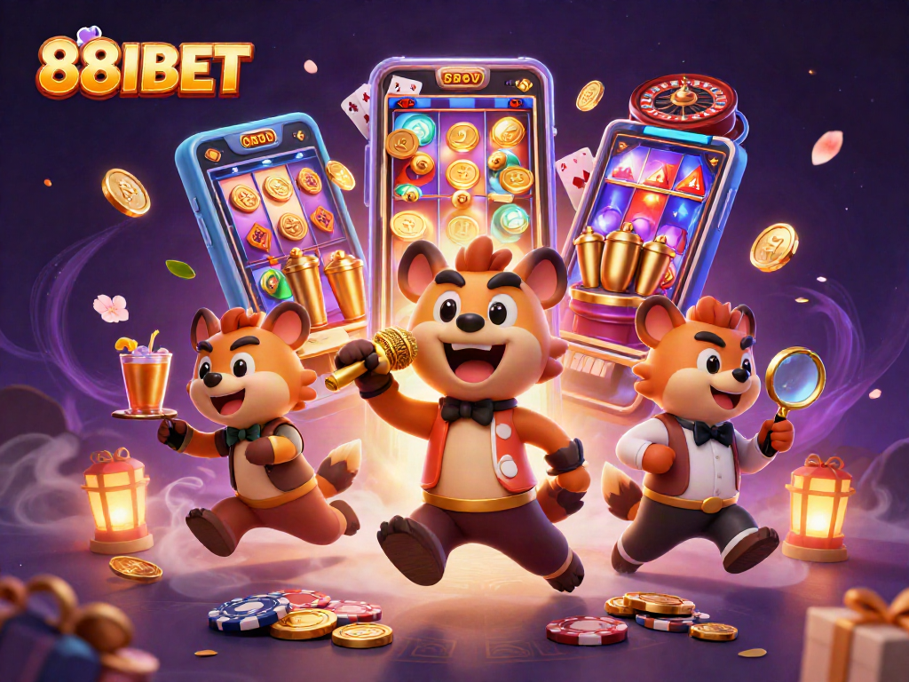 Engage with thrilling action at 88IBET's casino club featuring hyenas and vibrant gaming elements.