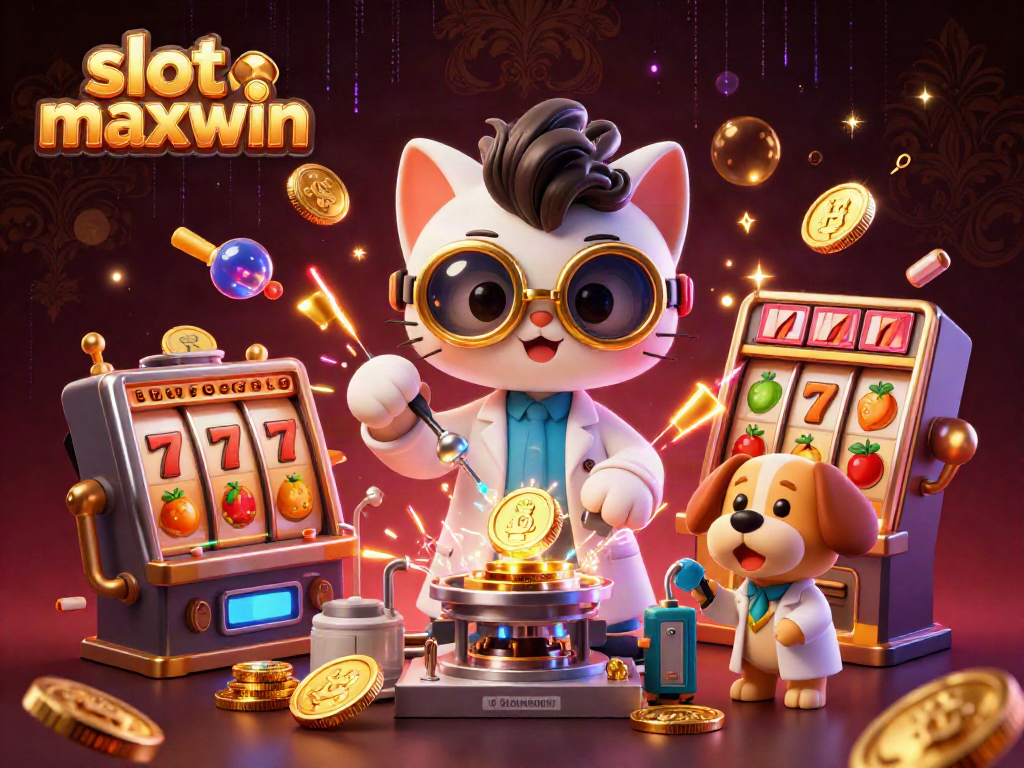 Experience the excitement of slot maxwin with vibrant characters and dynamic casino elements in a captivating scene.