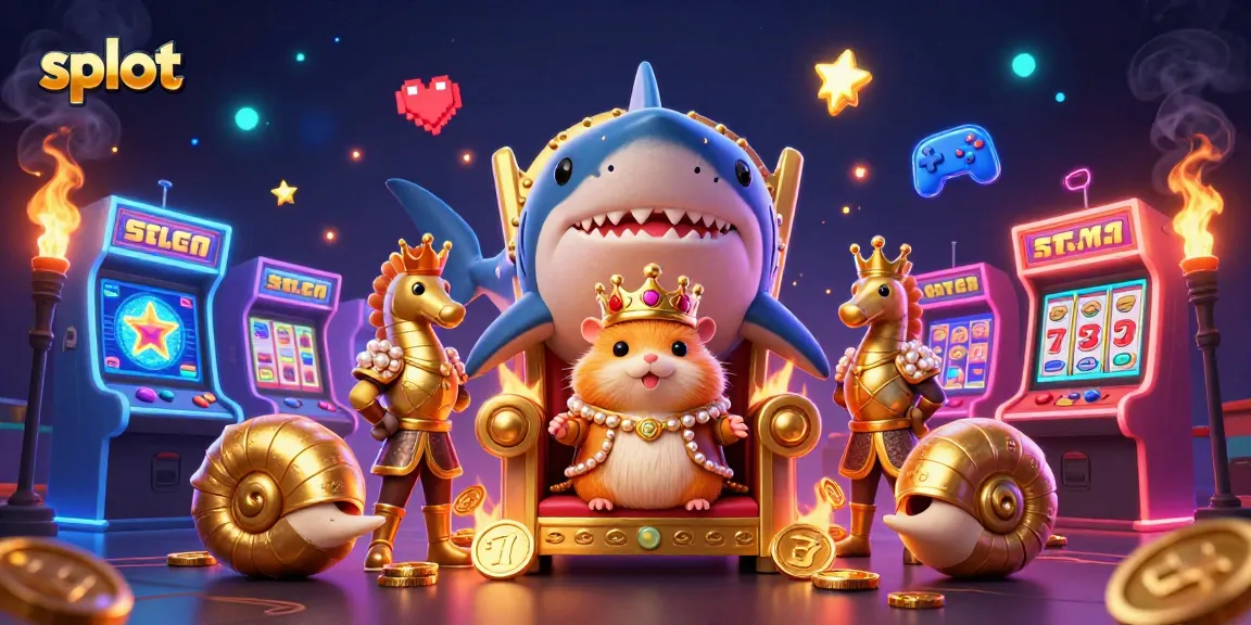 Spin the reels and win with our vibrant slot gaming scene featuring a fierce hamster king.