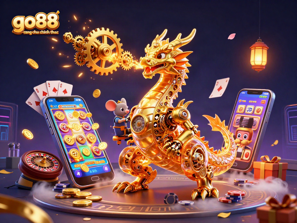 Experience thrilling gameplay with go88 trang chu chinh thuc in a vibrant 3D casino illustration.