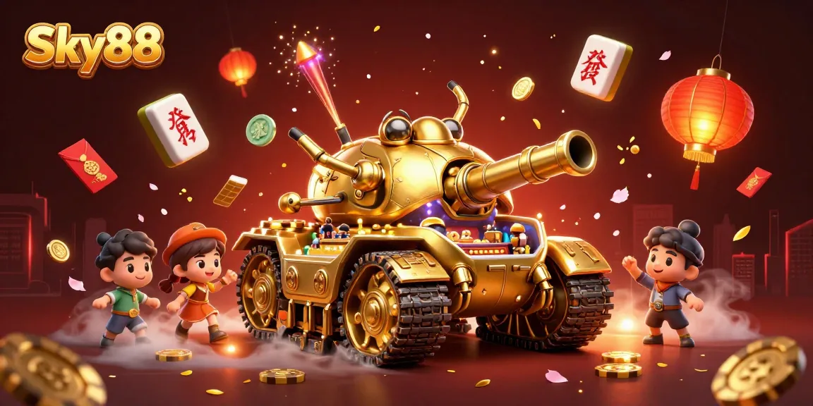 Experience excitement at Sky88's vibrant casino scene filled with captivating game elements and energy.