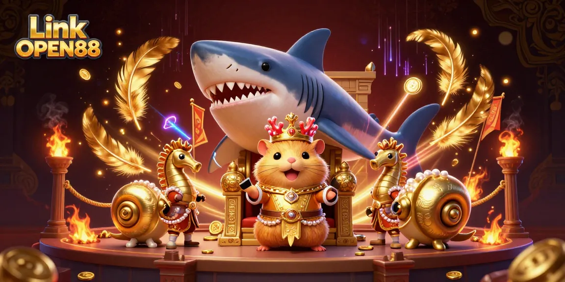 Engage with thrilling gameplay at Link OPEN88, featuring vibrant casino illustrations and luxurious elements.