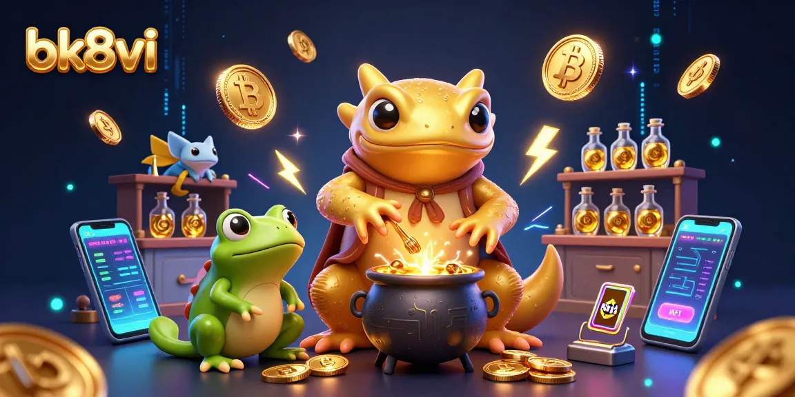 Experience thrilling gaming at bk8vi with a golden salamander alchemist creating gold coins in a magical casino.