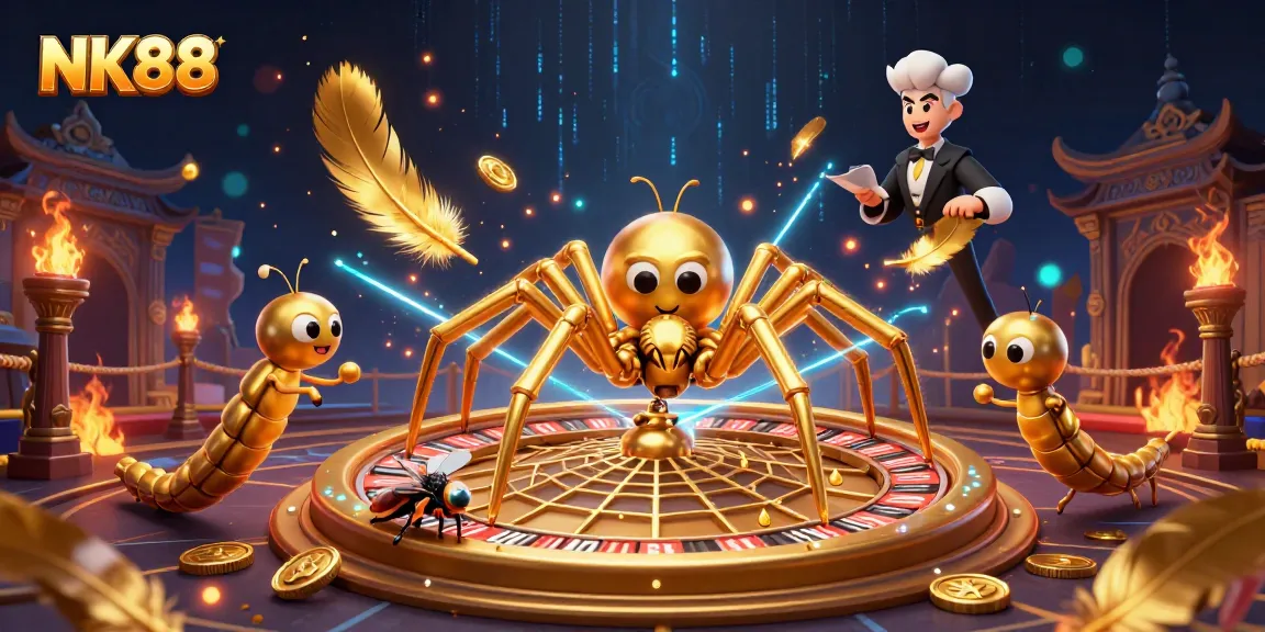 Engage in thrilling betting excitement at NK88 with a vibrant casino-themed digital art.