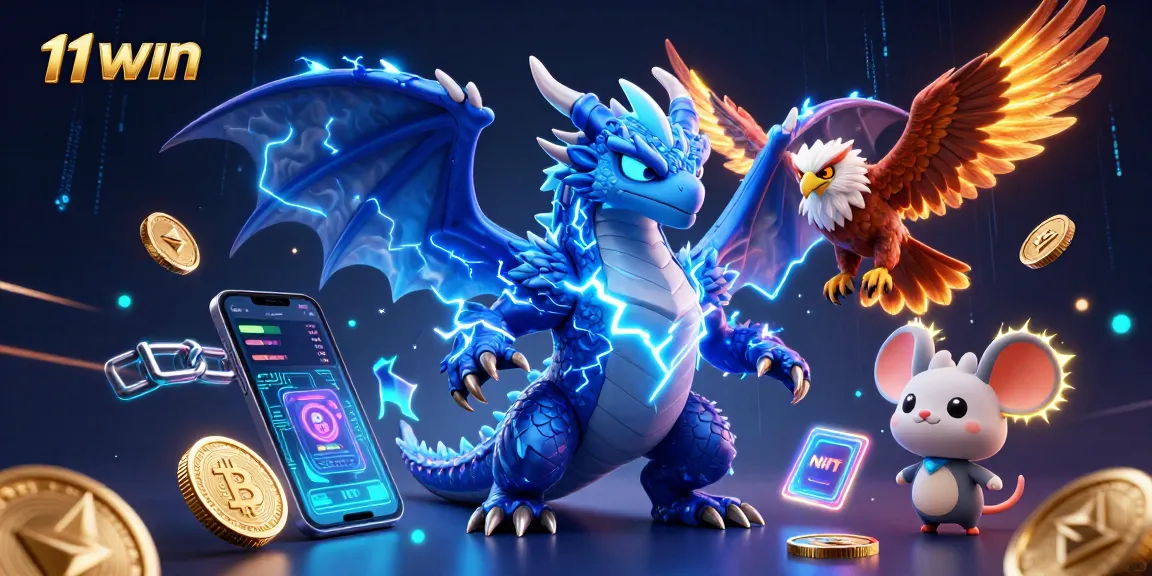 Spin to win with 11WIN's electrifying casino game imagery featuring crypto elements.