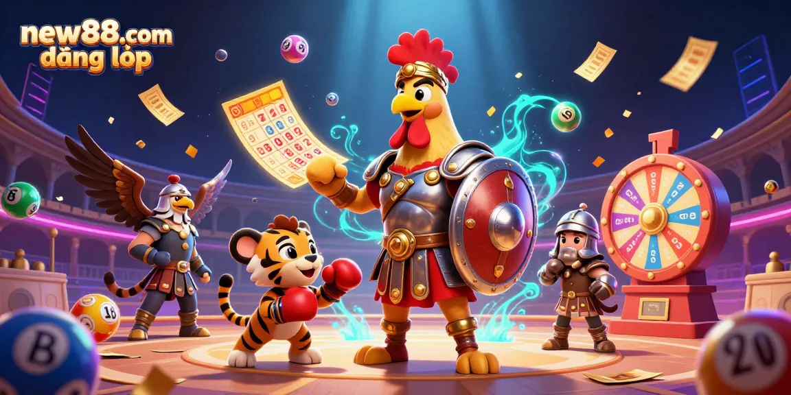 Join the excitement at new88.com đăng nhập with vibrant lottery and casino elements in an immersive scene.