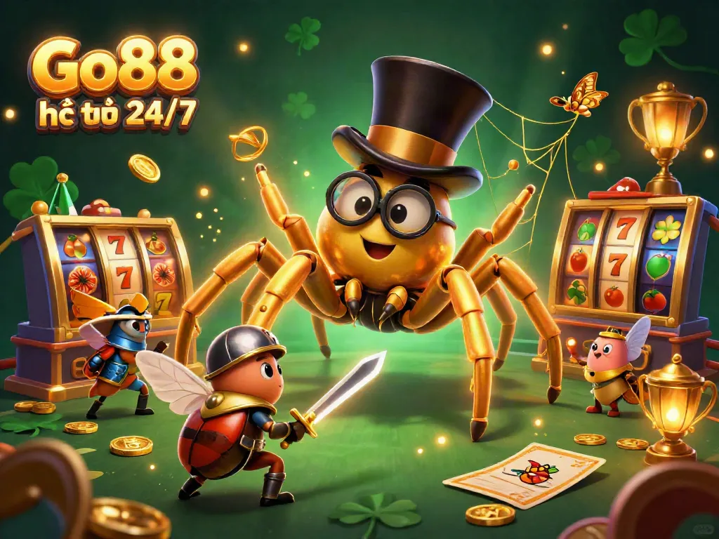 Experience the excitement with Go88 hỗ trợ 24/7 featuring a vibrant 3D casino scene.