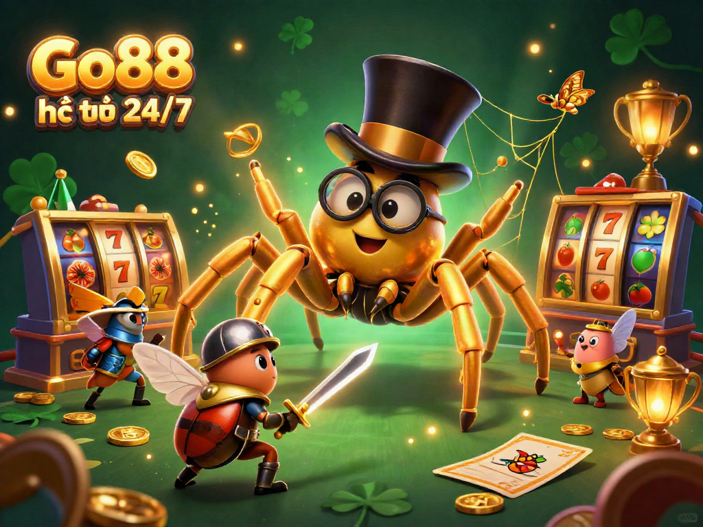 Experience the excitement with Go88 hỗ trợ 24/7 featuring a vibrant 3D casino scene.