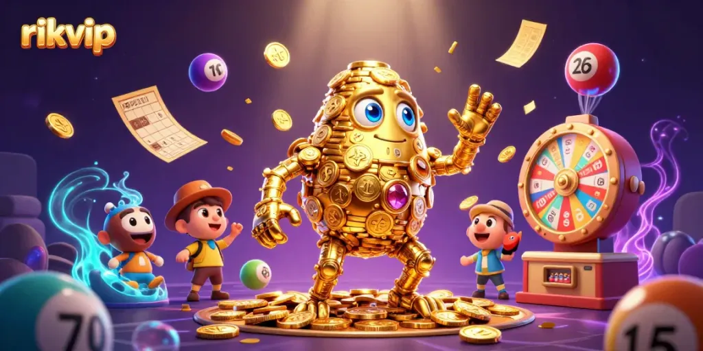 Engage in thrilling adventures with Rikvip featuring vibrant golden golems and dynamic lottery elements.
