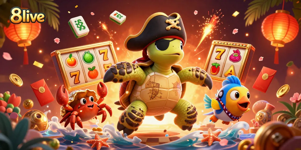 Enjoy 8live's exciting gaming atmosphere with our fun 3D illustration featuring dynamic elements.