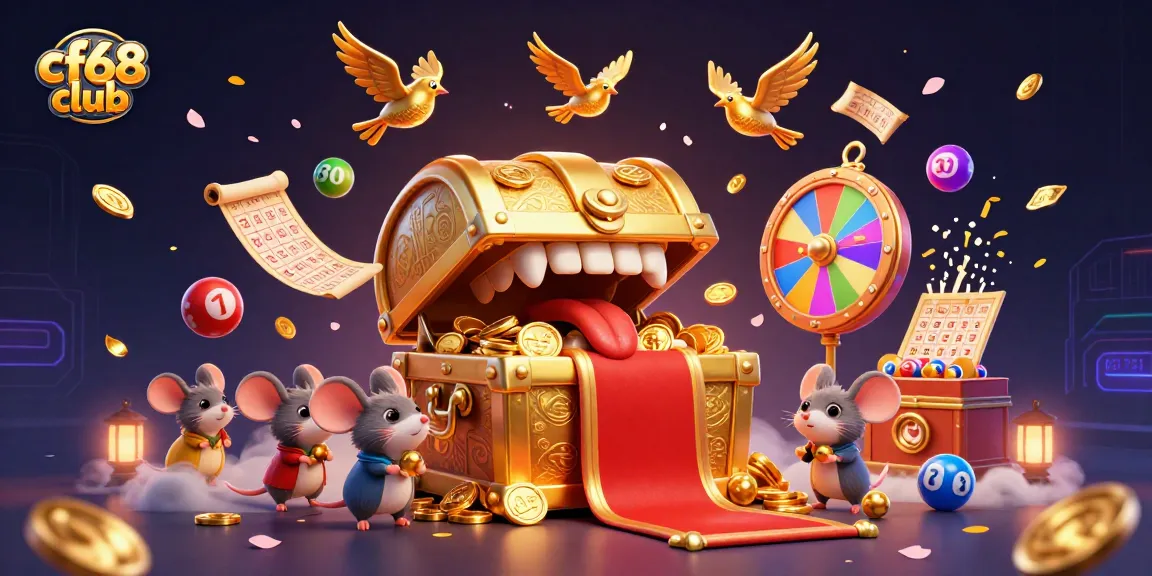 Experience the thrill of the cf68 club with vibrant lottery balls, spinning prizes, and golden treasures!