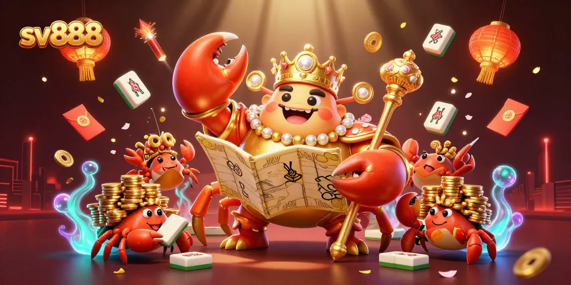Experience top-notch gaming at sv888 with a vibrant, cartoon-style casino scene showcasing rich golden treasures and energetic characters.