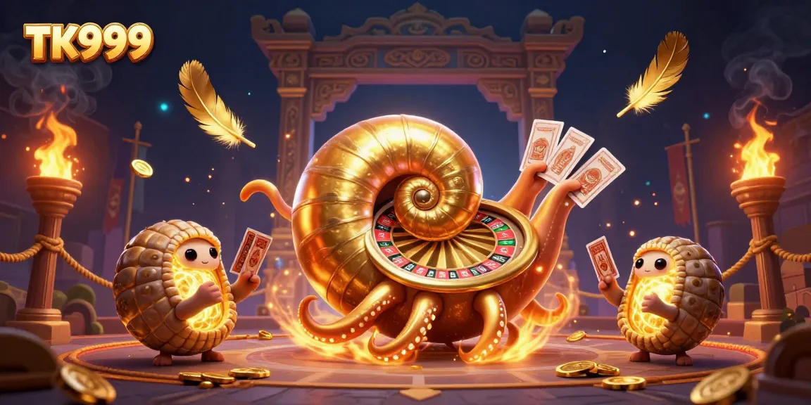 Experience thrilling gameplay with TK999 as the nautilus roulette wheel spins amidst glowing treasures.
