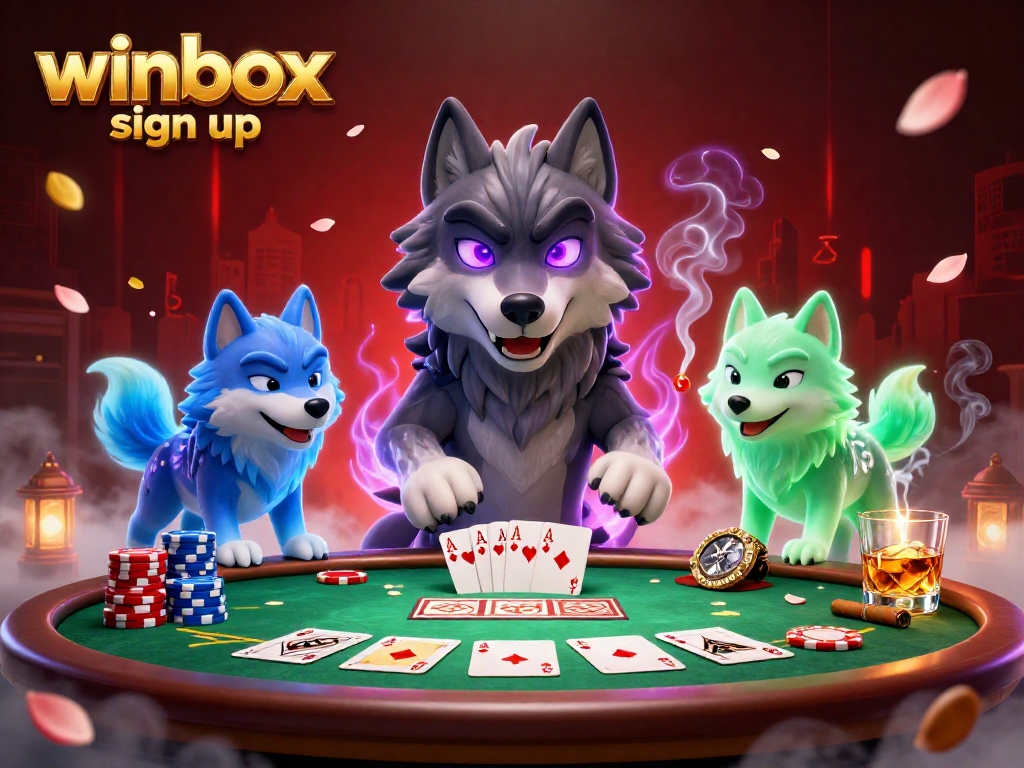 Engage with winbox sign up featuring a spectacular poker scene with vibrant characters and immersive details.