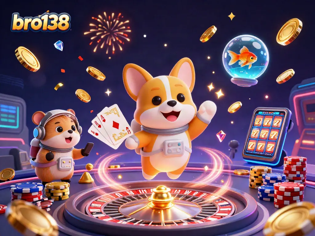 Experience bro138's thrilling casino scene with dynamic elements and engaging characters.