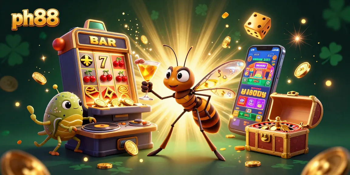 Experience gaming excitement at ph88 with a lively casino mascot and dynamic roulette wheel illustration.