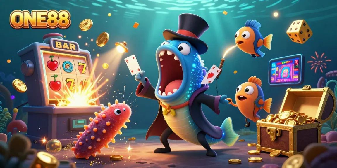 Experience thrilling gameplay with ONE88's vibrant animated casino world full of jackpots and magic.