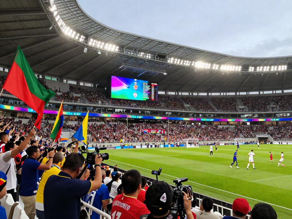 Thapcamtv highlights dynamic football match atmosphere with excited fans.