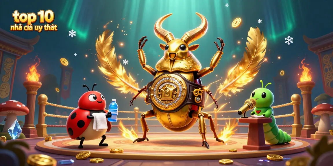 Experience thrilling action at the top 10 nhà cái uy tín with a 3D illustration featuring dynamic characters and casino elements