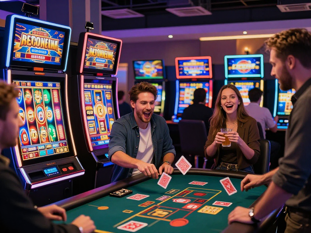 Exciting gameplay at a non-UK casino showcasing diverse players enjoying slots and live games at https://ghsc.co.uk.