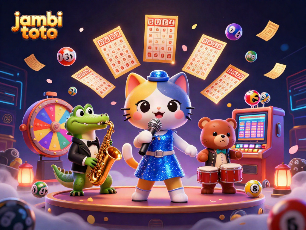 Experience the excitement of jambi toto with a captivating 3D illustration featuring a lively casino scene.