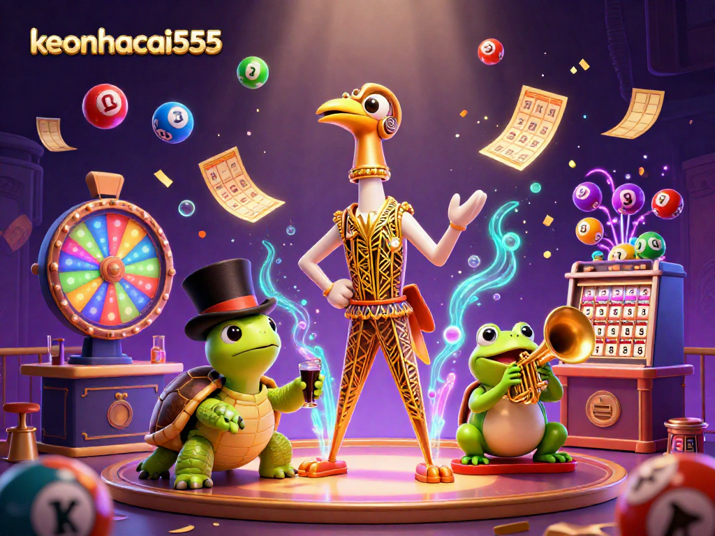 Celebrate your wins at keonhacai555 with a vibrant casino scene full of dynamic game elements.