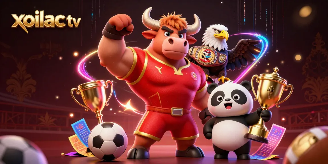 Experience high-stakes sports betting with xoilac tv, featuring vibrant characters and dynamic gambling elements.